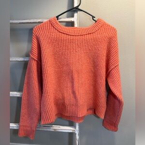 American Eagle Outfitters Coral Ribbed Sweater